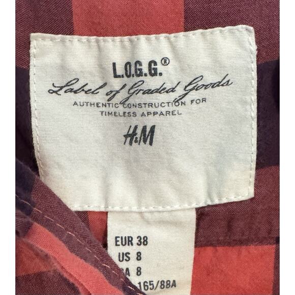 🩵🩵Women’s Log Label Of Graded Goods H&M Sleeveless Plaid Button-up Shirt, US 8🩵🩵 - Picture 4 of 5